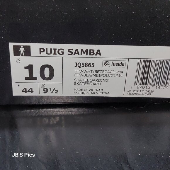 Adidas Samba OG PUIG Men's Shoes White Scarlet Red Gum JQ5865 BRAND NEW IN BOX - Picture 5 of 16